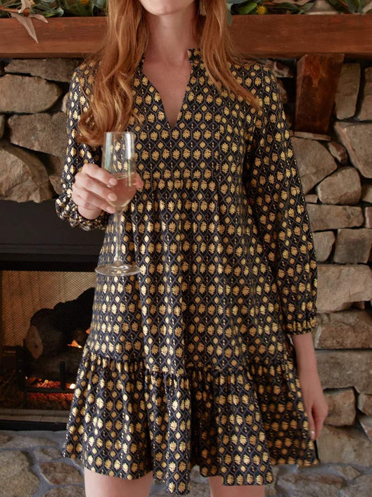 Black Metallic Relaxed Dress