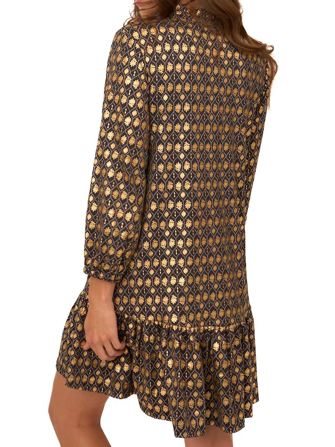 Black Metallic Relaxed Dress
