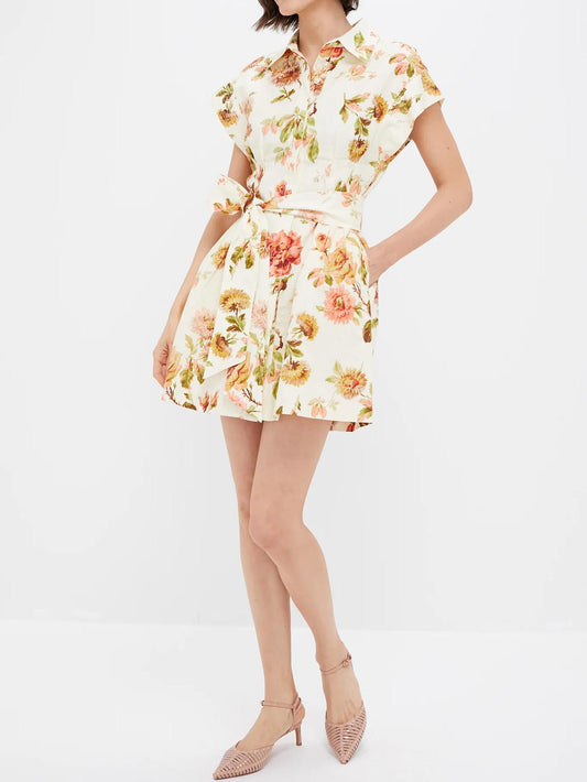 Romantic Floral Cotton Mini Dress