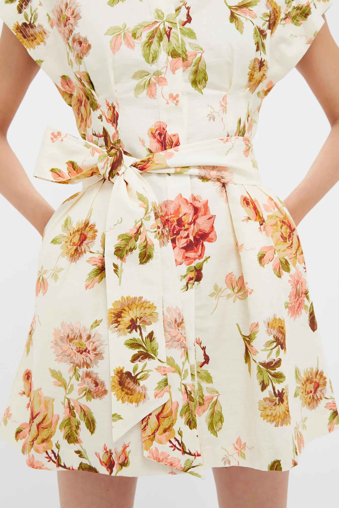 Romantic Floral Cotton Mini Dress