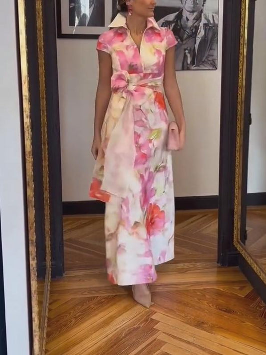 Printed Elegant Fashion Tight Waist Dress(Buy 2 Free Shipping✔️)