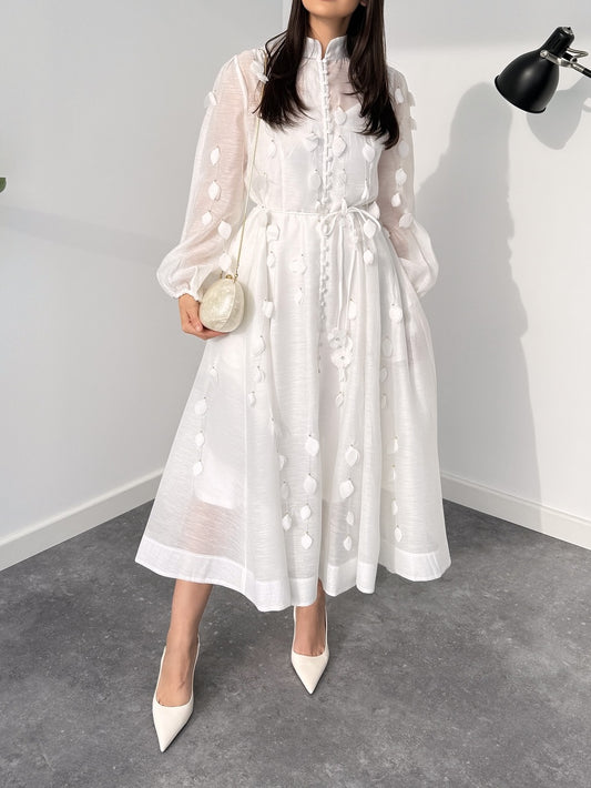 Elegant Leaf Waist Dress