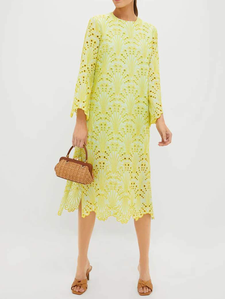 Eyelet Embroidery Printed Dress