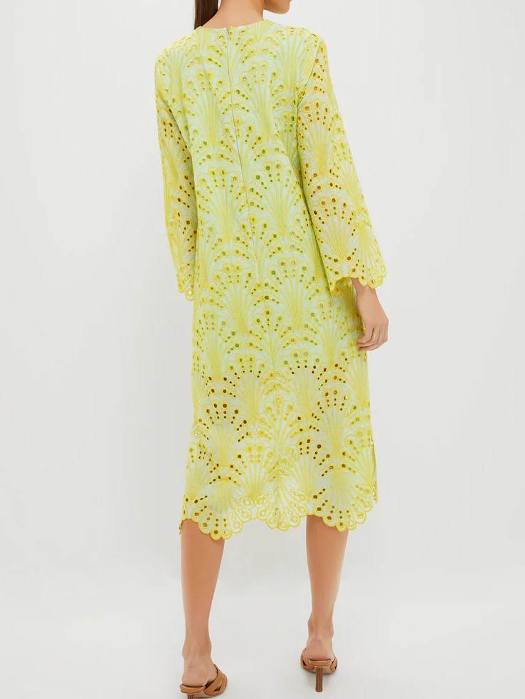 Eyelet Embroidery Printed Dress