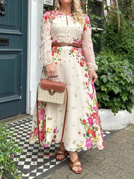 Elegant Floral Print Dress