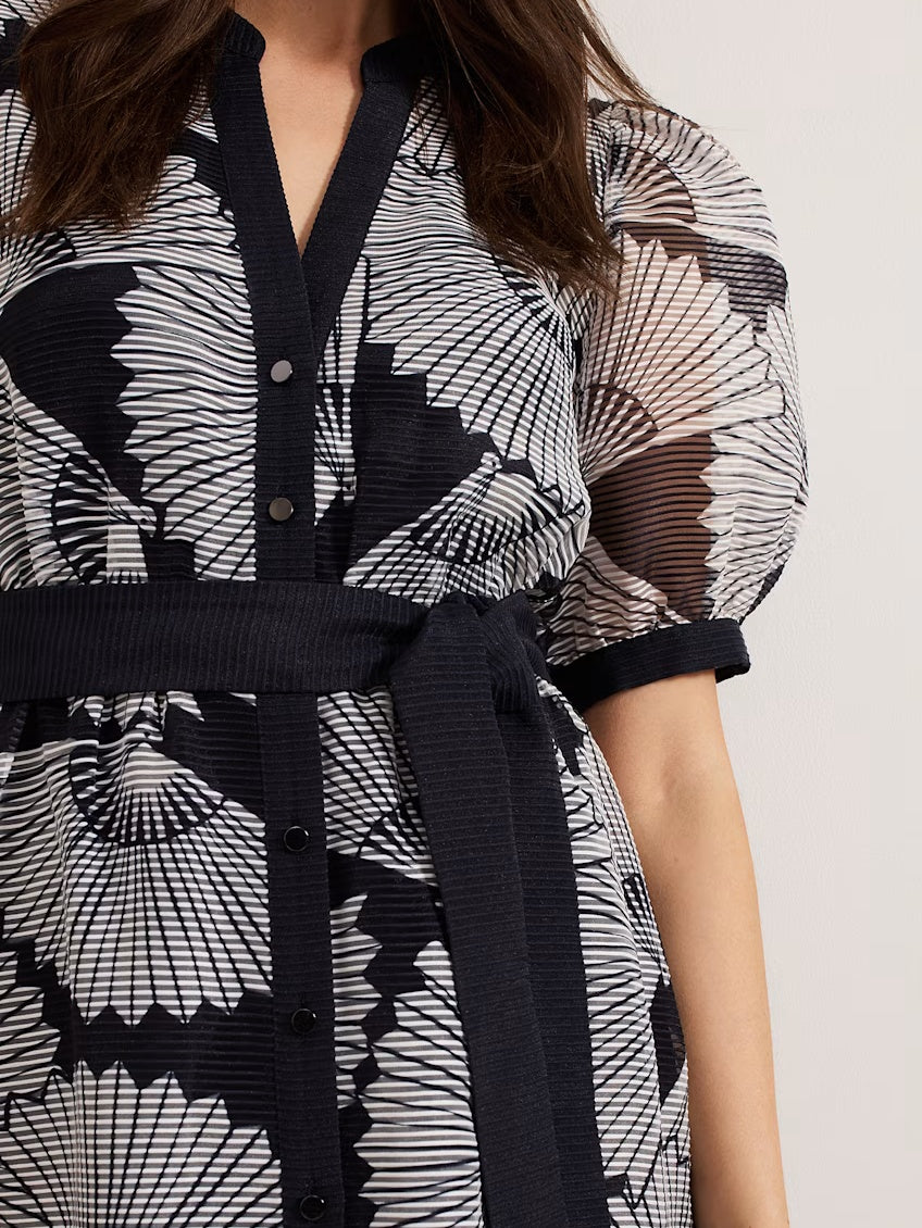 Scalloped Printed Dress