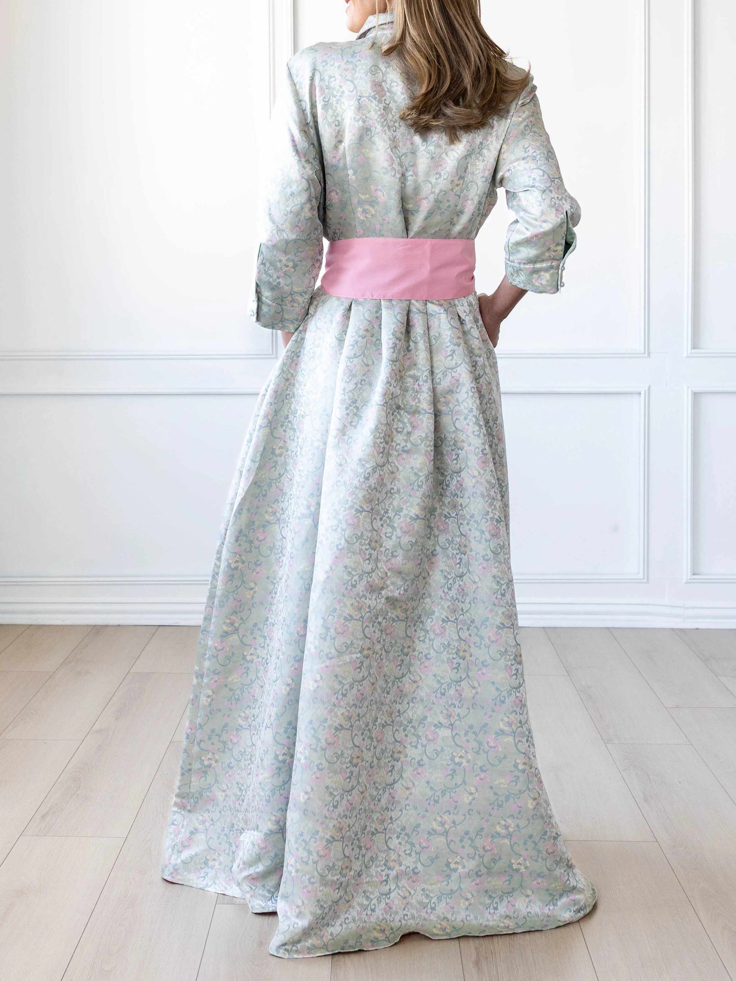 Mint Floral Print Elegant Dress