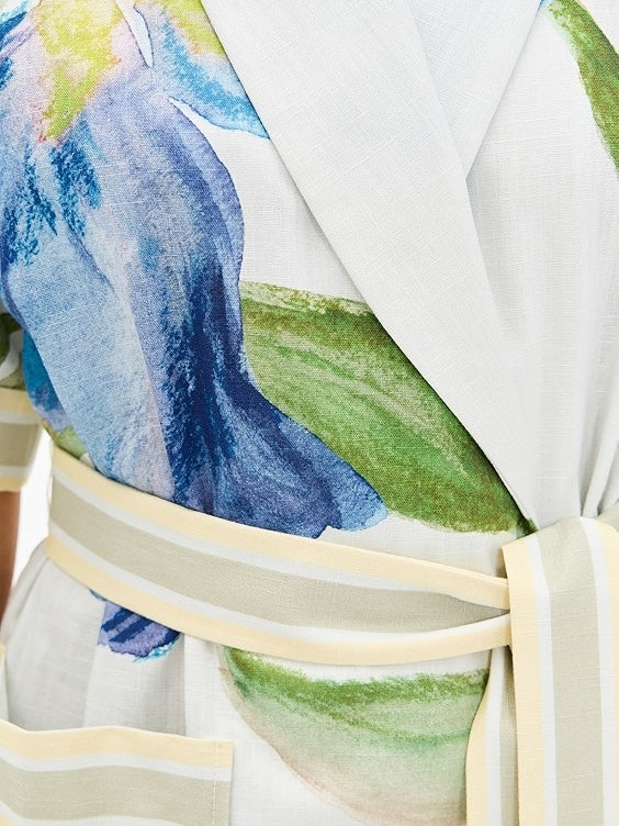 V-neck Printed Belted Dress
