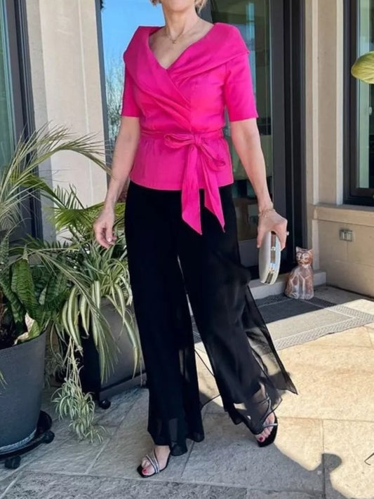 Elbow Sleeve Stretch Top