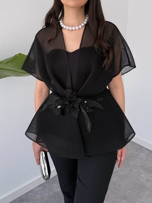 Sheer Jacket Set ( Free Floral Accessories)