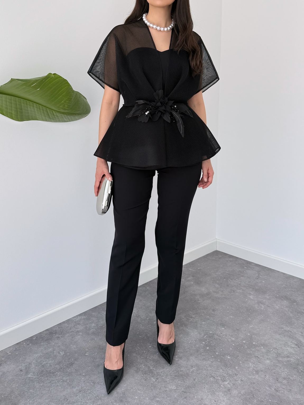 Sheer Jacket Set ( Free Floral Accessories)