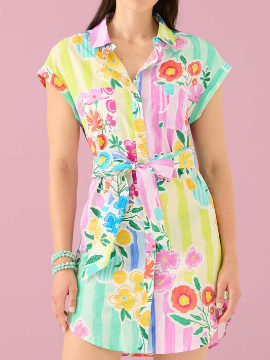 Printed Belted Mini Dress