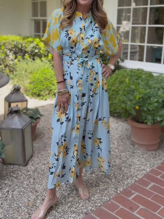Floral Print Button Down Dress