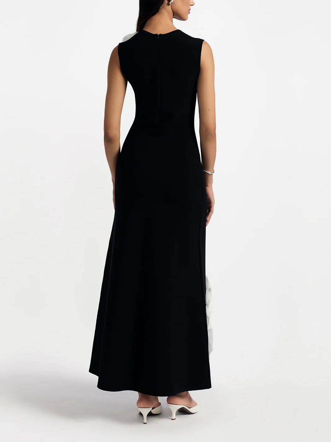 Round Neck Sleeveless Rose Midi Dress
