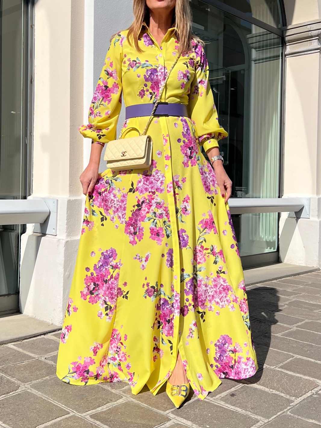Printed Silk Dress And Silk Skirt