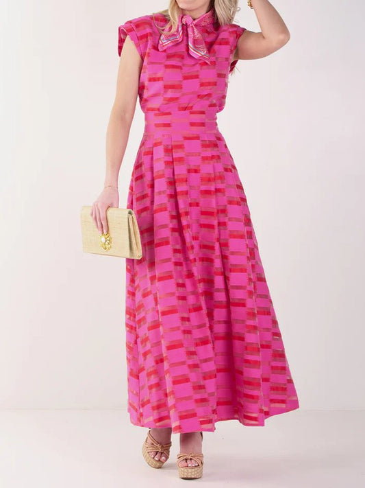 Striped Silhouette Two-piece Dress