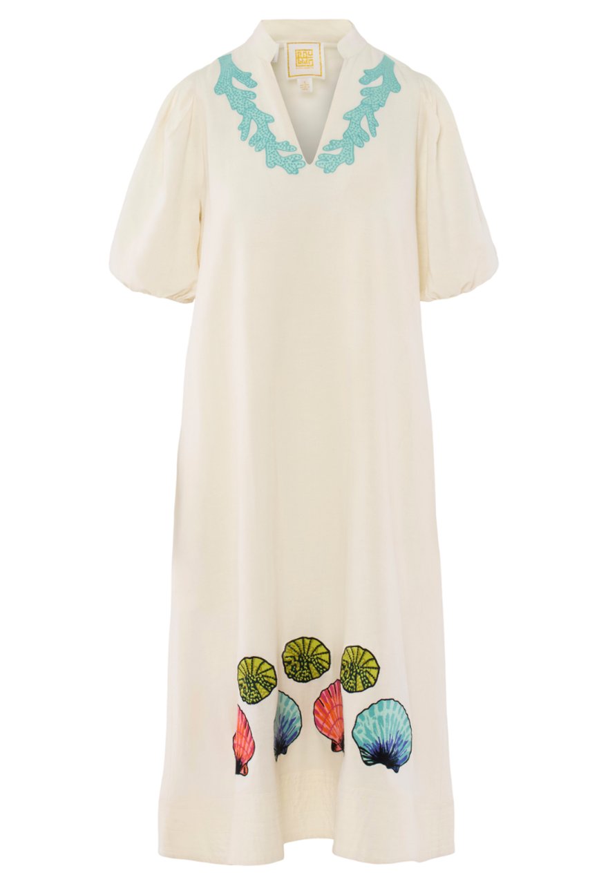 Puff Sleeve Stand Collar Dress