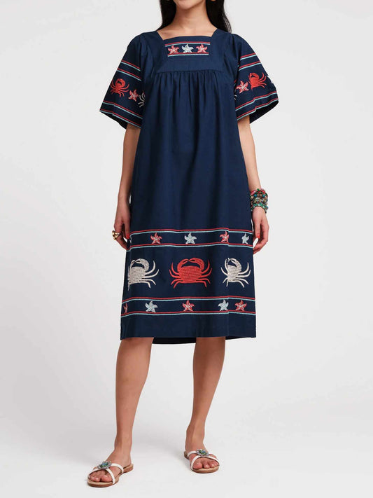 Square Neck Printed Dress