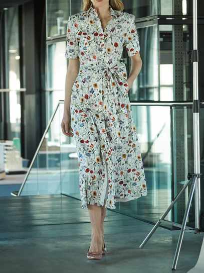 Floral Print Shirt Dress