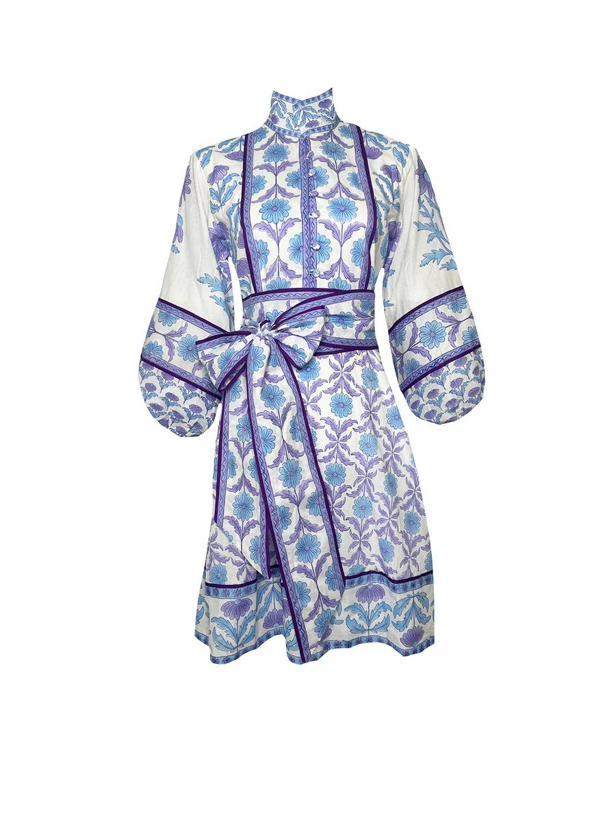 Ruffled Short Printed Dress