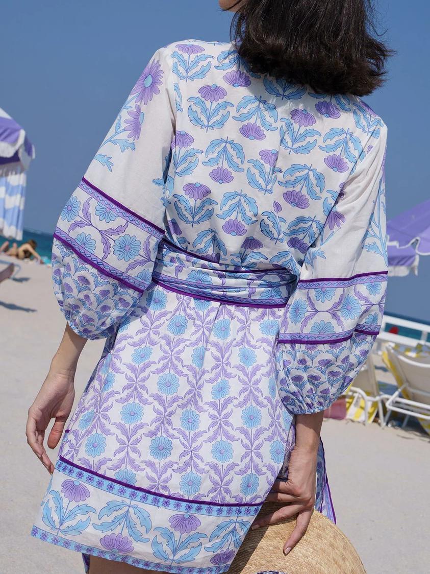 Ruffled Short Printed Dress