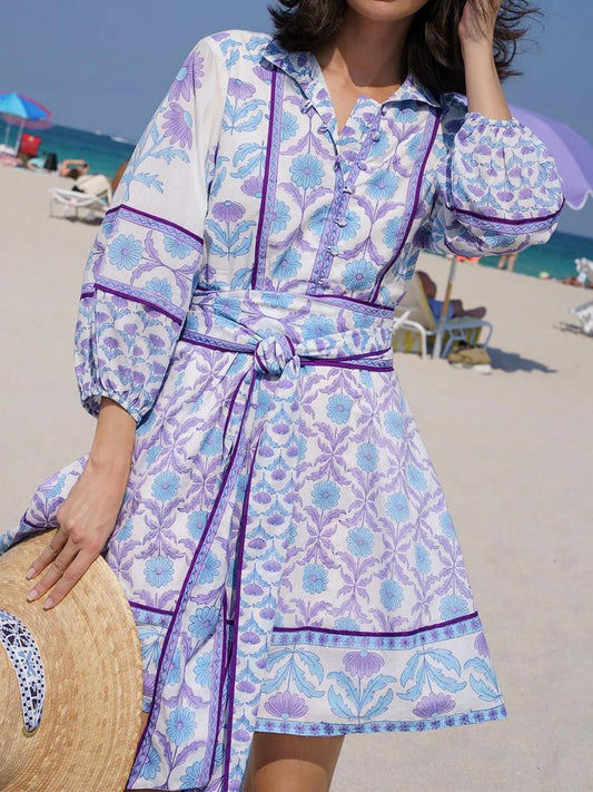 Ruffled Short Printed Dress