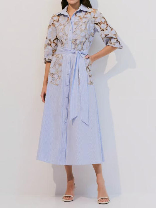 Floral Embroidered Shirt Dress