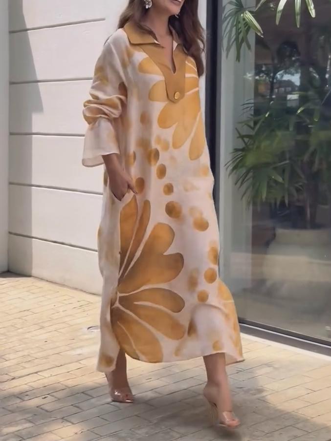 Ruffle Sleeves Print Dress