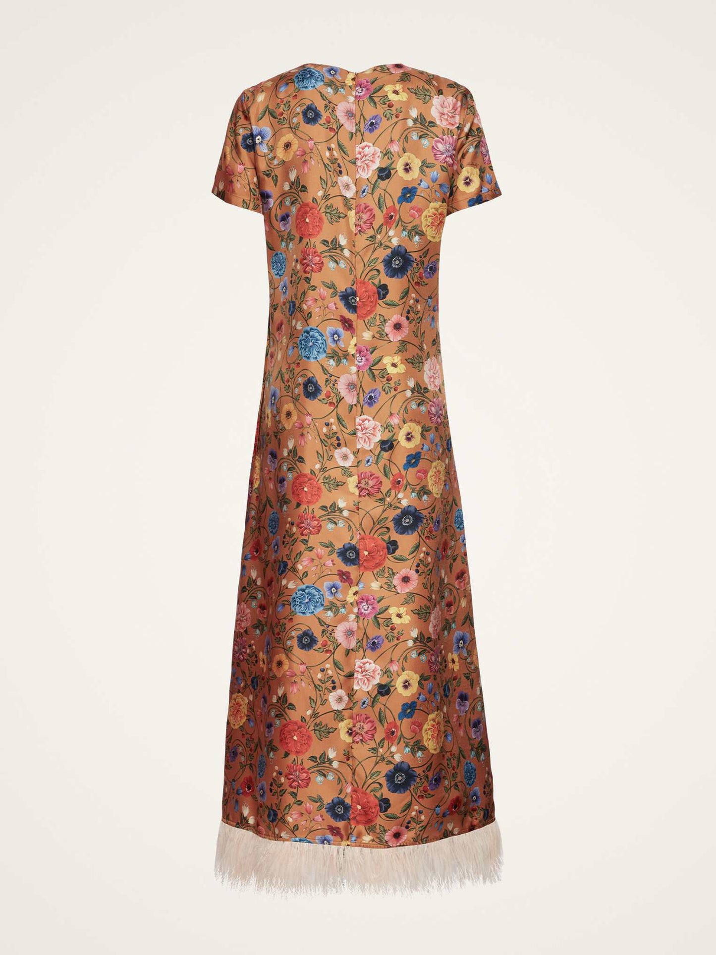 T-shirt Silhouette Printed Fringe Dress