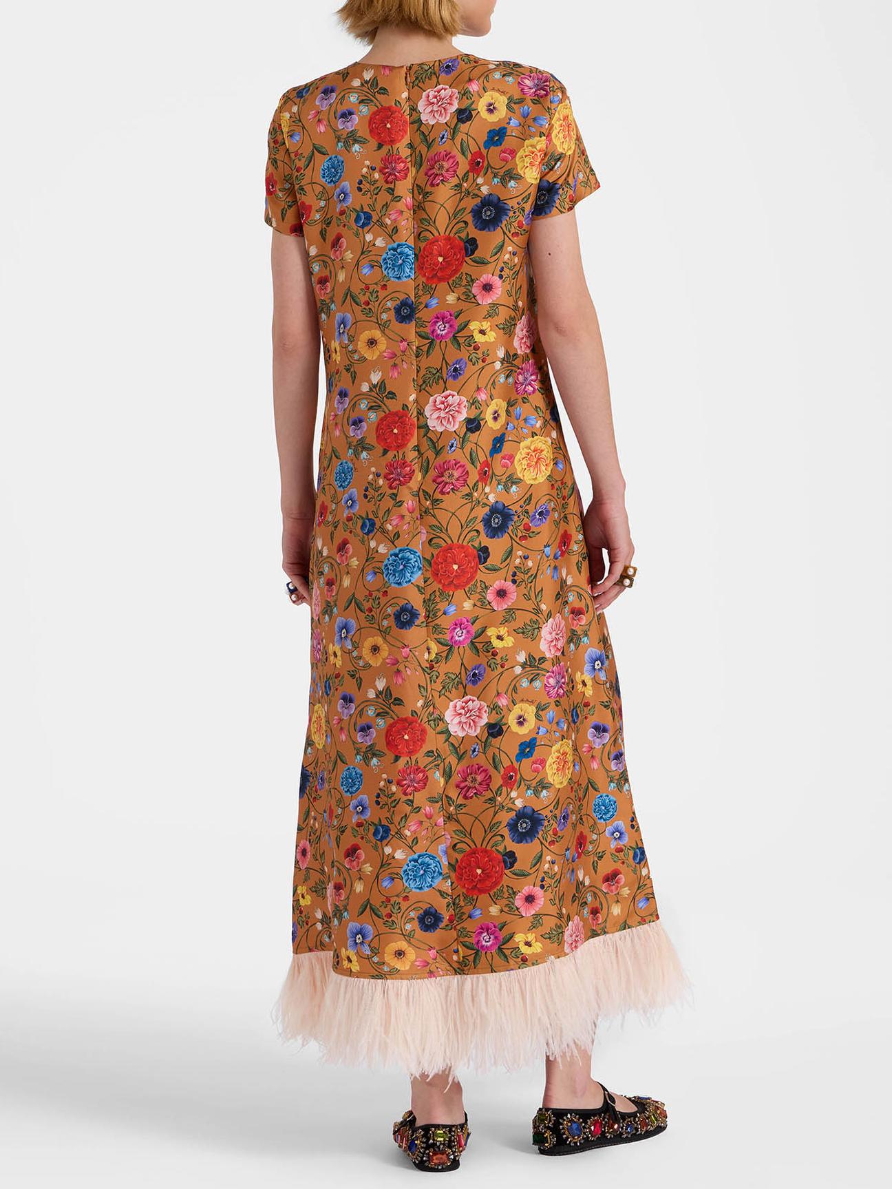 T-shirt Silhouette Printed Fringe Dress