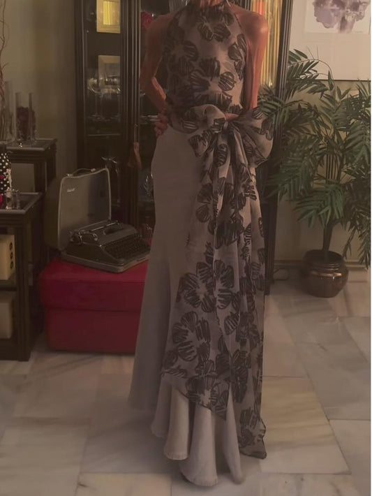 Sleeveless Printed Suit