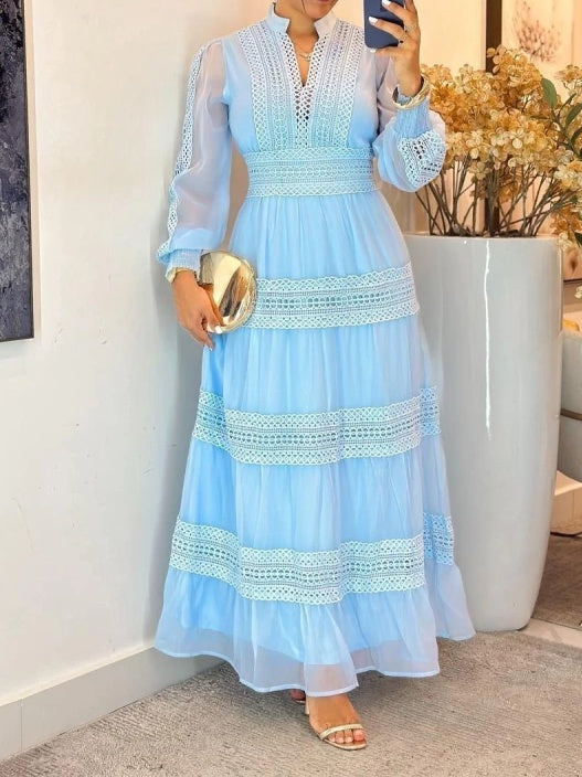 V Neck Waist Dress