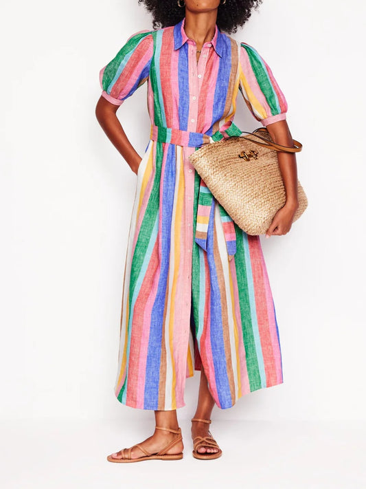 Linen Maxi Shirt Dress