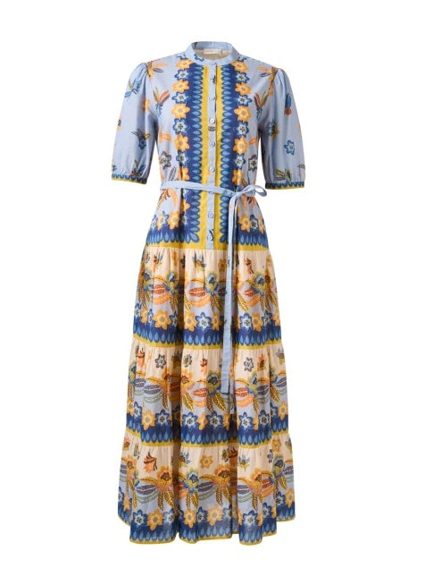 Puff Sleeve Floral Print Dress