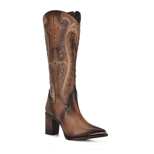 Women's Satro Sand Overlay & Embroidery & Studs Pointed Toe