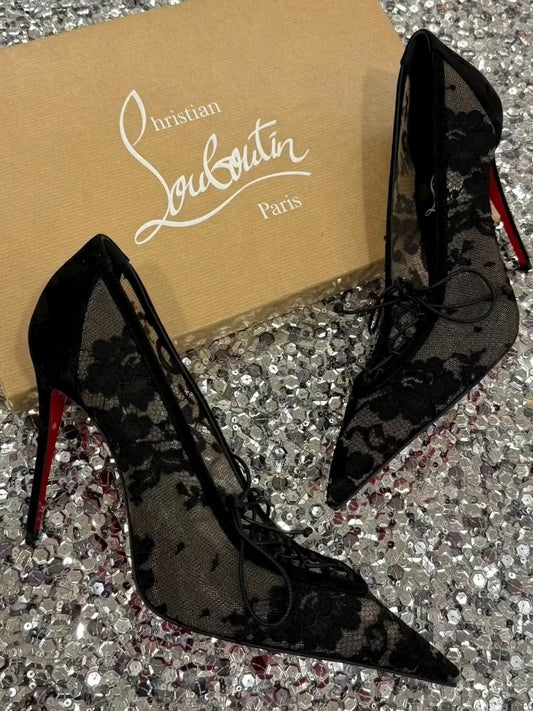 Black Lace Stilettos
