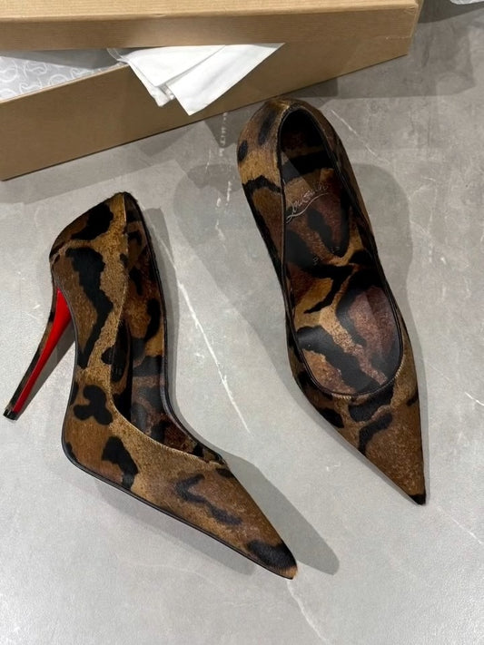 Bangladesh-Printed Fuzzy Calfskin And Kidskin High Heels