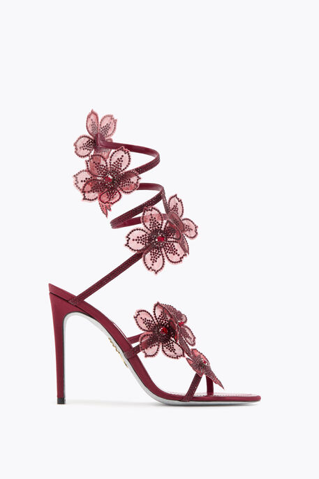 PEACH FLOWER BURGUNDY SANDAL