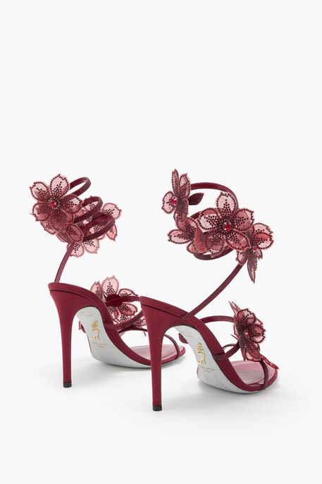 PEACH FLOWER BURGUNDY SANDAL