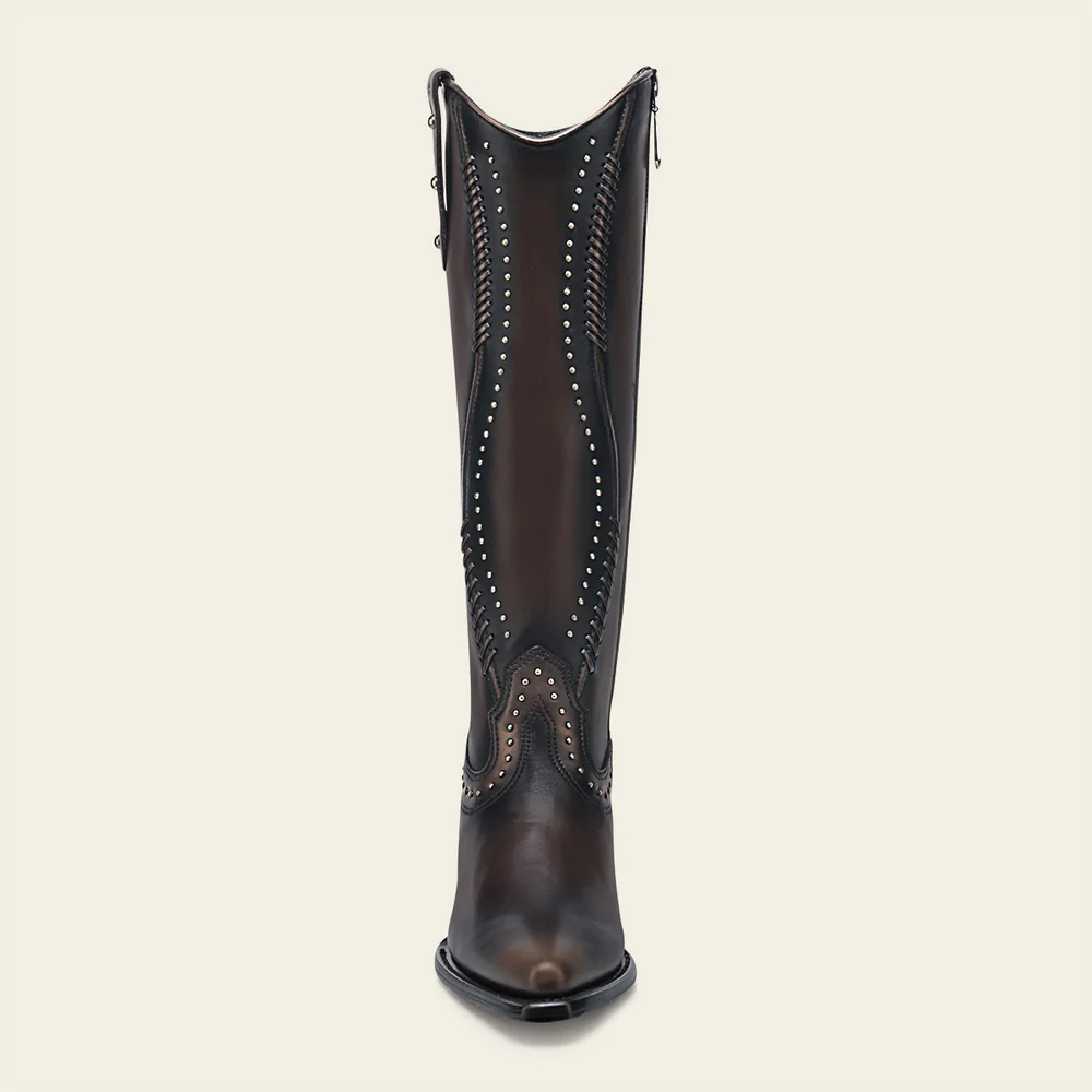 Luxury Dark Brown Women’s Casual Bovine Leather Boot
