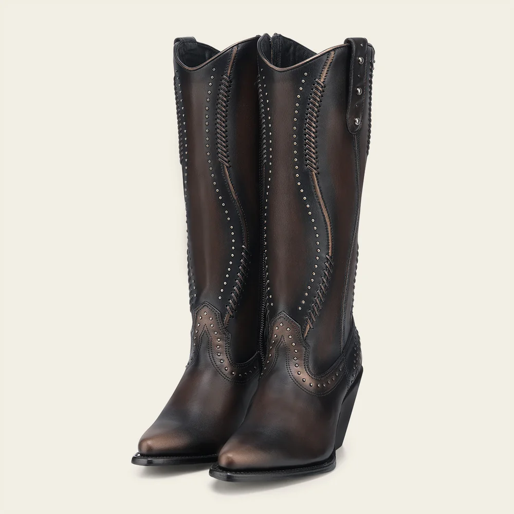 Luxury Dark Brown Women’s Casual Bovine Leather Boot