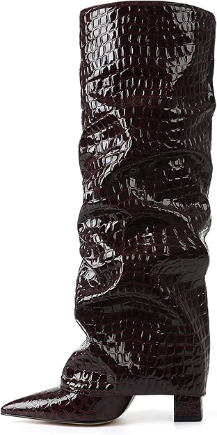 Women's Knee-High Boots With Wide Legs And Chunky Heels