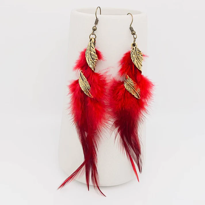 Multi-style Feather Pendant Dangle Earrings