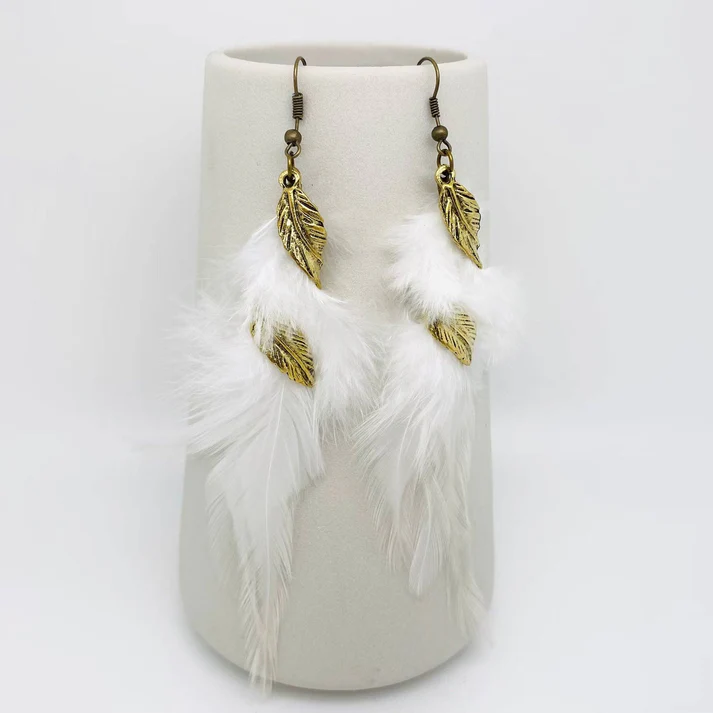 Multi-style Feather Pendant Dangle Earrings