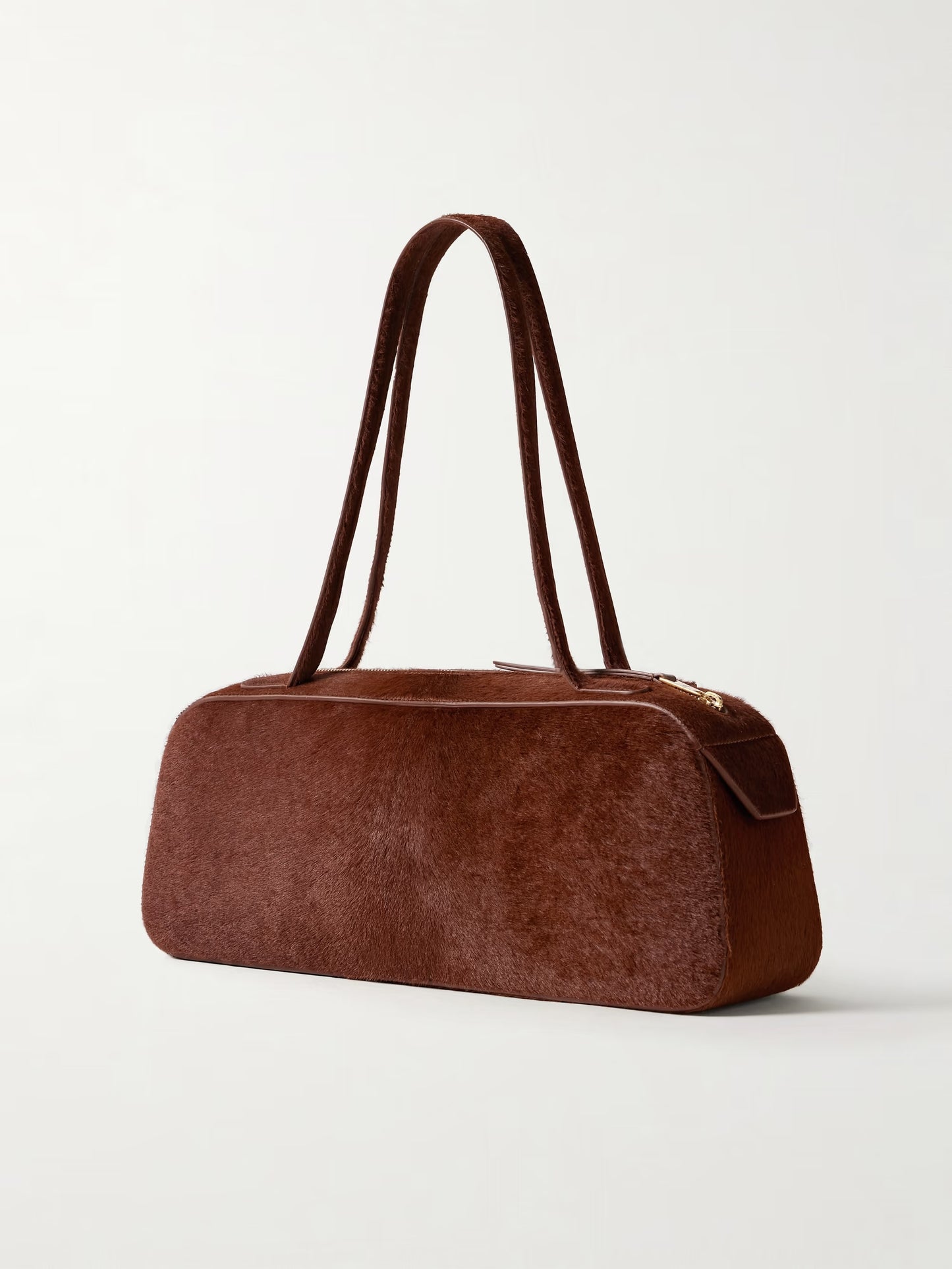 Leather-trimmed Calf Hair Shoulder Bag