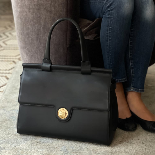 Jemma Bags Emma 32 Petite Handbag In Black Vanilla