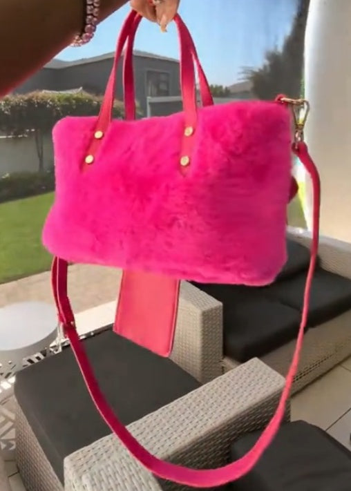 Hot Pink Fur Bag