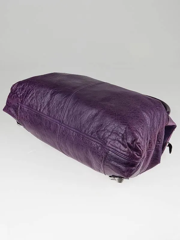 Violet Leather Giant  Silver Brief Bag