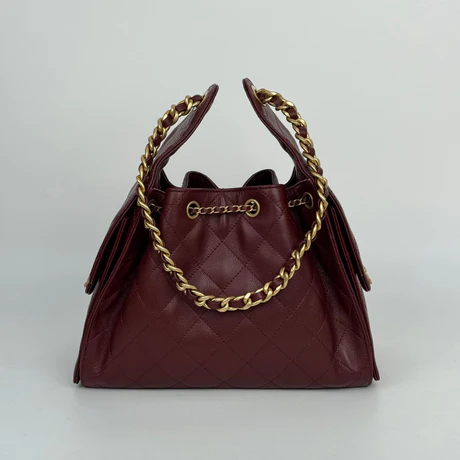 Glossy Lambskin And Gold Metallic Bag