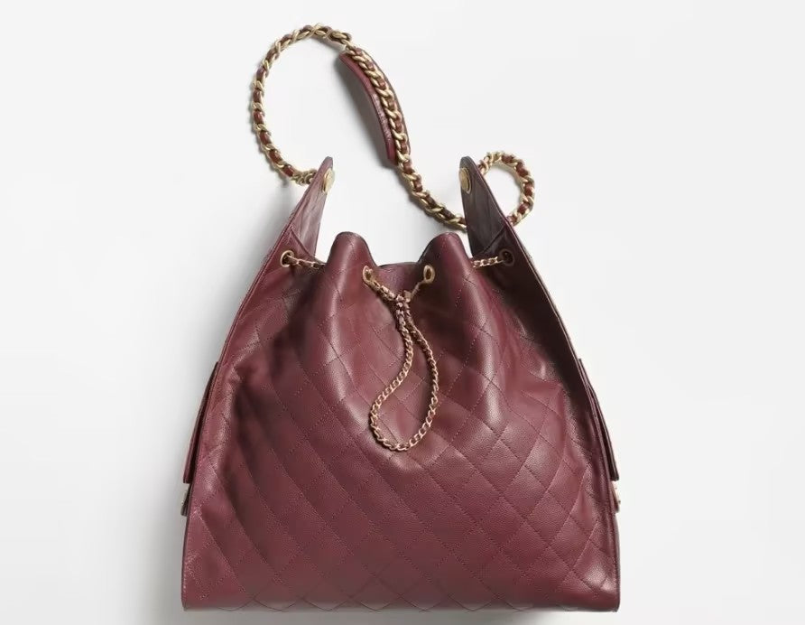 Glossy Lambskin And Gold Metallic Bag